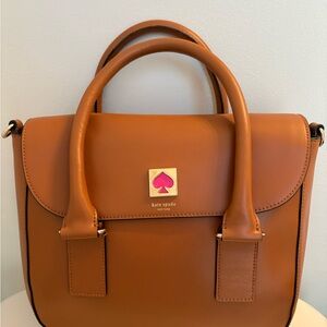 Kate Spade Brown Satchel with Gold Accents